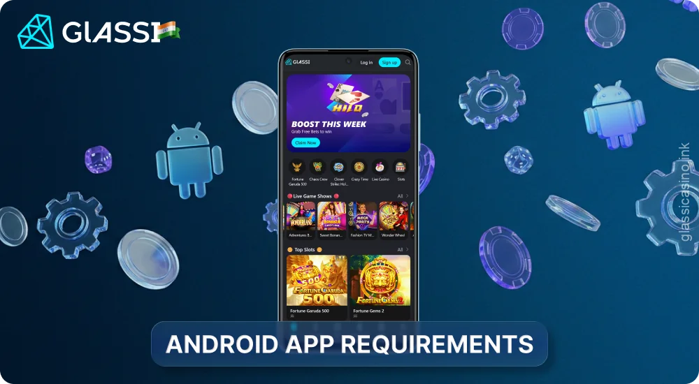 Glassi Casino app for Android is optimized for modern smartphones and tablets