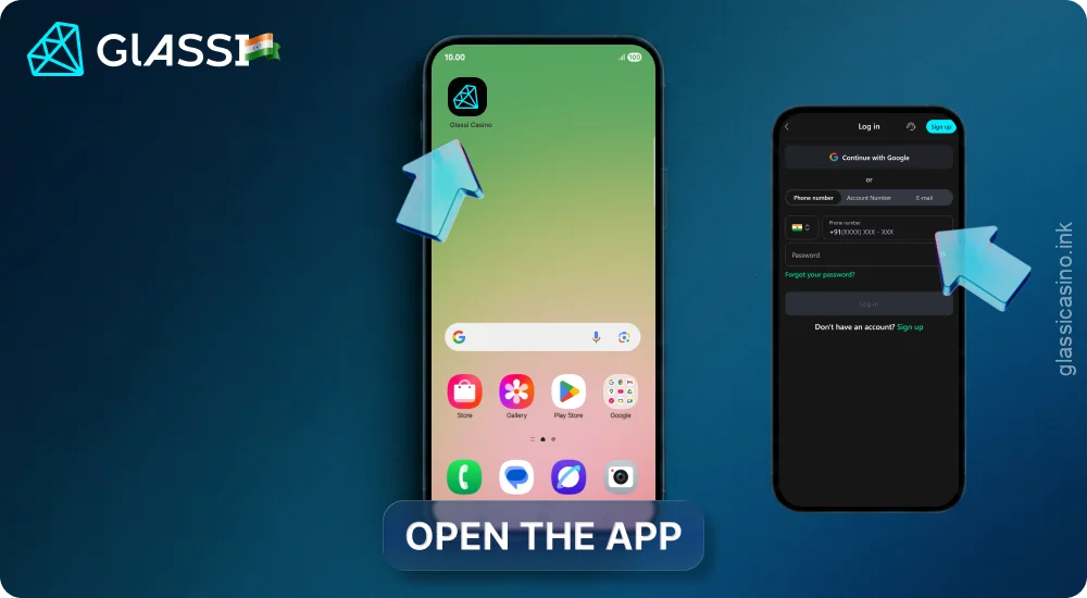 Open the Glassi Casino app and start playing